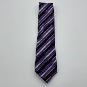 Purple and black striped 100% silk JZ richards necktie